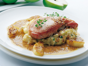 Bacon Chops with Apple & Cider Sauce