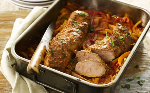 Pork-Steak-Roasted-with-Peppers
